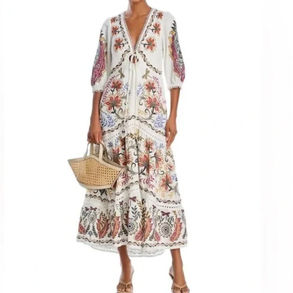 Farm Rio Floral Lenzing Ecovero Euroflax Maxi Dress